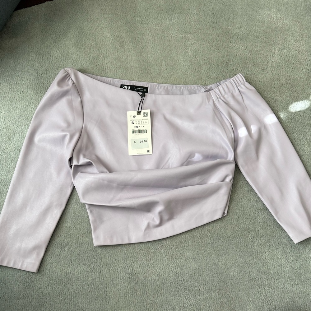 ZARA faux leather top